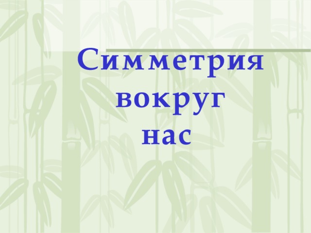 Симметрия  вокруг  нас