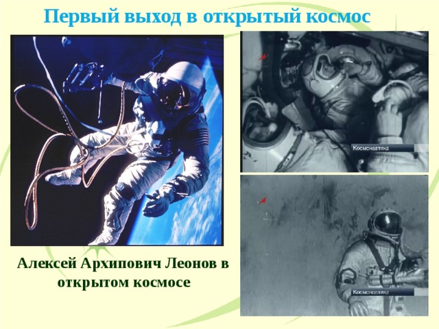 Первый выход в открытый космос Алексей Архипович Леонов в открытом космосе 