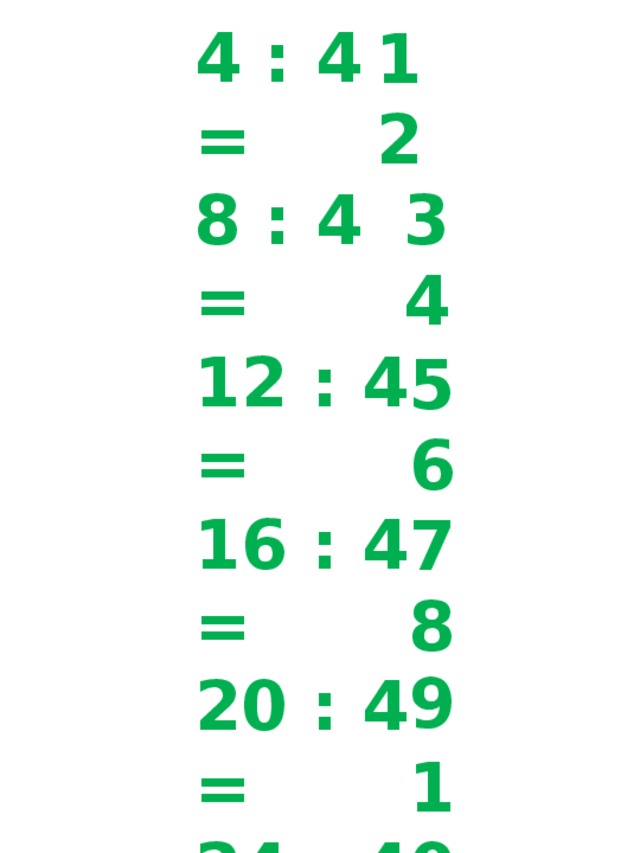 4 : 4 = 8 : 4 = 12 : 4 = 16 : 4 = 20 : 4 = 24 : 4 = 28 : 4 = 32 : 4 = 36 : 4 = 40 : 4 = 1 2 3 4 5 6 7 8 9 10 