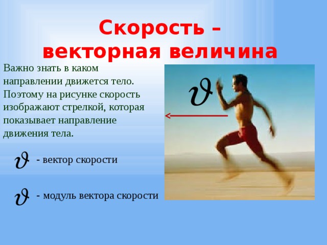 Скорость векторная величина