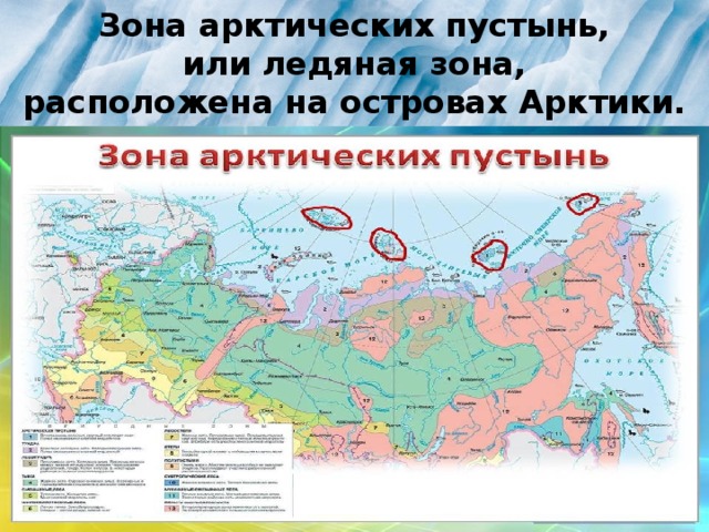 Зона арктических пустынь карта