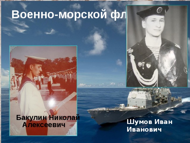 Военно-морской флот     Бакулин Николай  Алексеевич Шумов Иван Иванович 