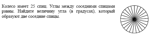 На рисунке показано как выглядит колесо с 8 спицами углы между соседними спицами равны