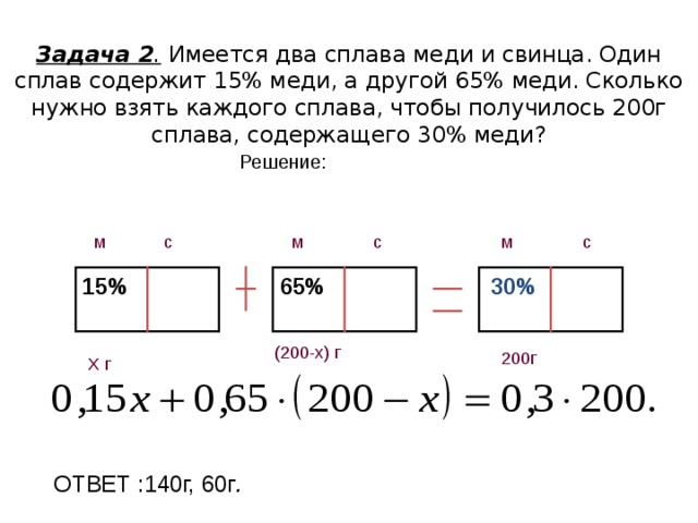 Имеется два сплава 5 меди