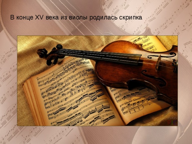 В конце XV века из виолы родилась скрипка 