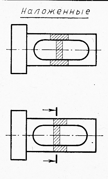 Симметричное сечение на чертеже