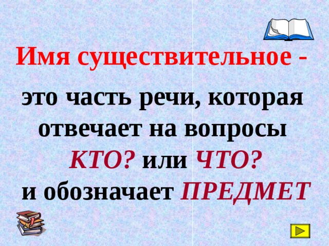 Имя существительное что обозначает имя существительное 3 класс презентация