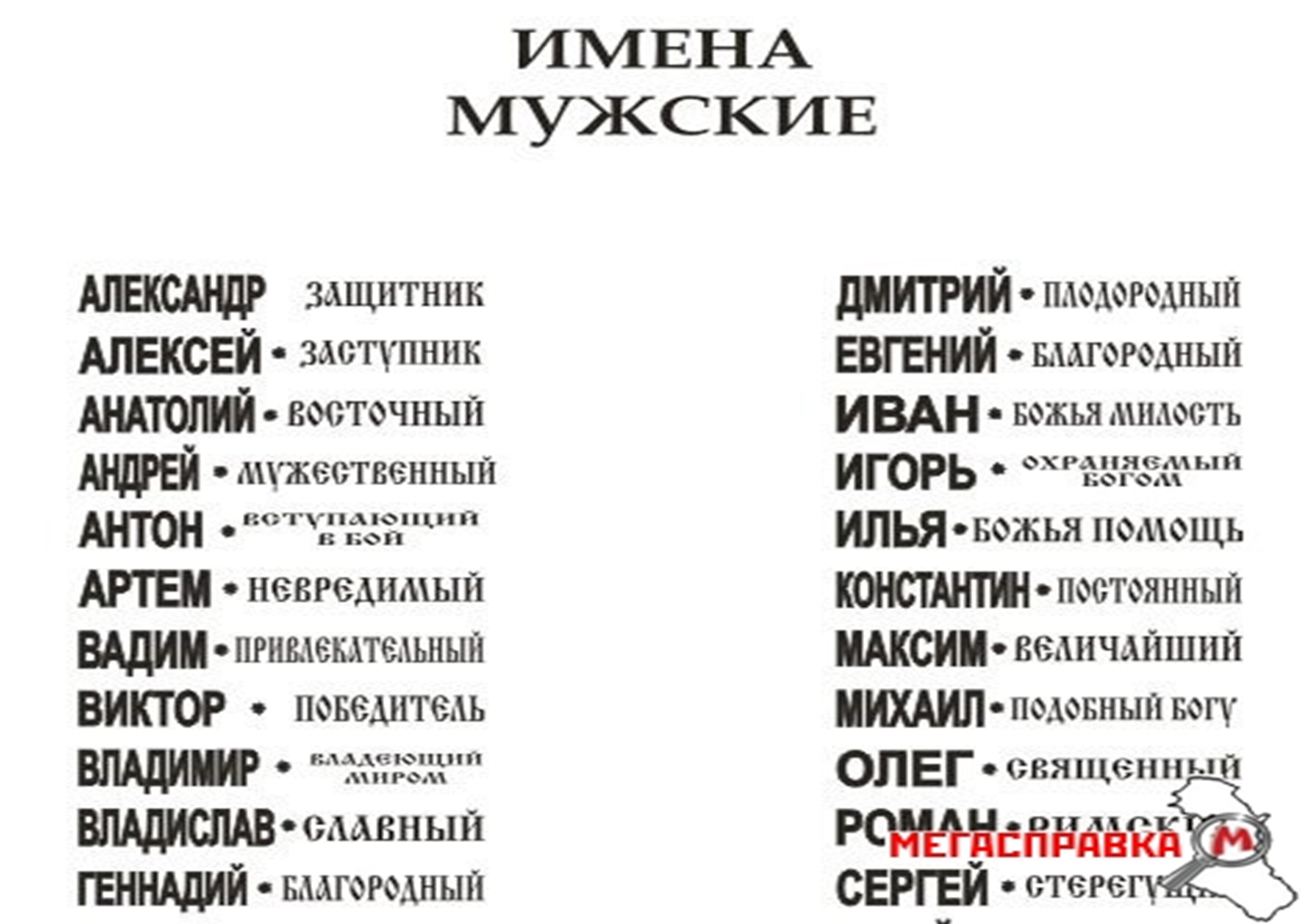 Родные русские имена