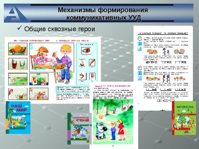 Механизмы формирования коммуникативных УУД  Общие сквозные герои 