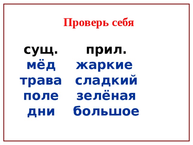 Викторина части речи 4 класс презентация