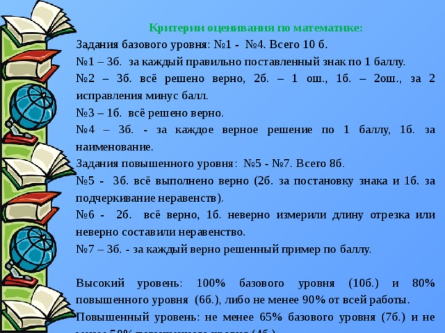 Уровень дэ. Критерии оценивания заданий по математике. Критерии оценивания разноуровневых заданий в начальной школе. Задания базового уровня. Критерии оценивания решения задач по математике в начальной школе.