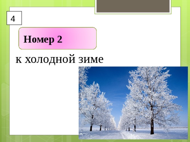 4 Номер 2 к холодной зиме 