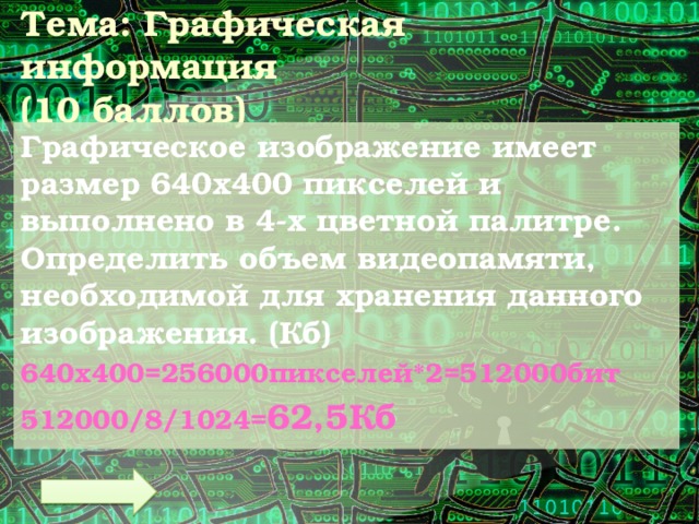 Графическое изображение имеет размер 640 на 400 пикселей