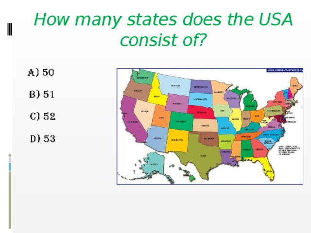 Does usa. How many States does the USA consist of?. How many States does the USA consist of? Перевод. Ответить на вопросы the United States of American how many States does the USA consist of. How many Stars have USA.