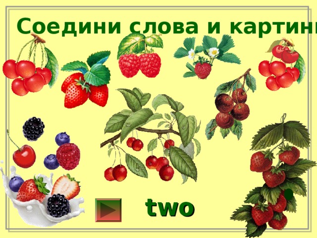 Соедини слова и картинки two 