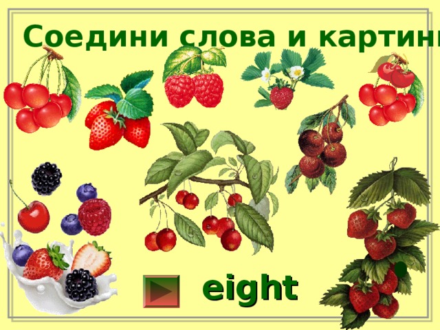 Соедини слова и картинки eight 