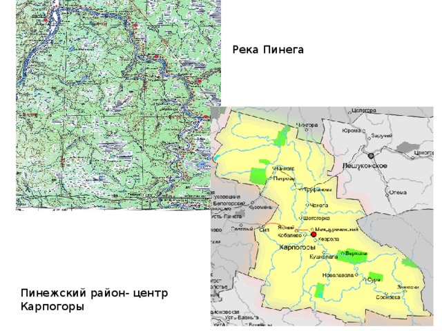 Карта пинежского заповедника