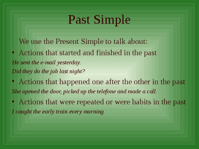 Презентация на тему past simple