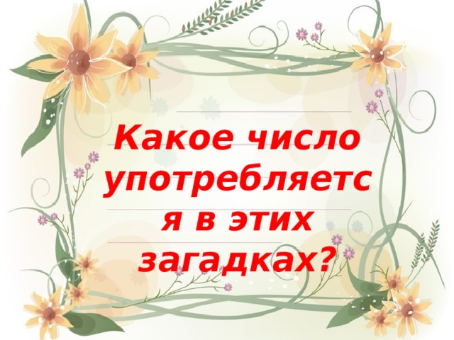 Какое число употребляется в этих загадках? 