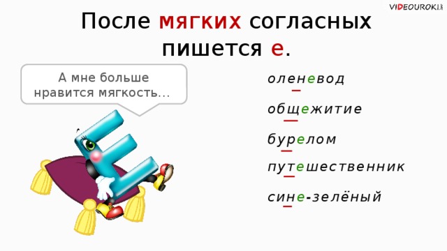 Мягкий разбор. Е после мягкого согласного. После мягкой согласной пишется буква е. Я после мягкого согласного. А после мягкой согласной.