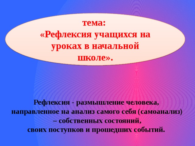 Рефлексия размышления. Рефлексия как этап современного урока в условиях ФГОС примеры.