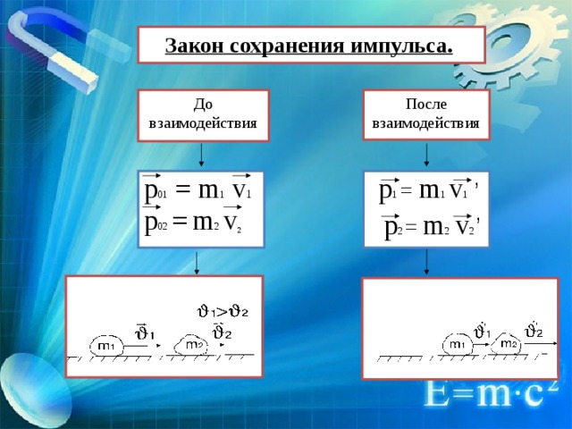 План конспект урока закон сохранения импульса реактивное движение