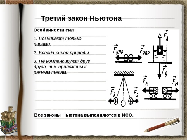 Третий закон ньютона особенности сил. Особенности 3 закона Ньютона. Особенности третьего закона Ньютона. 3 Закон Ньютона особенности закона. Особенности 1 закона Ньютона.