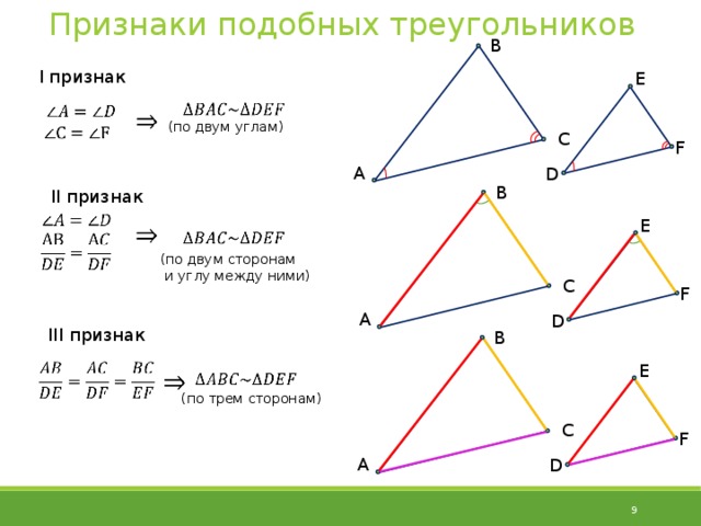 Признак треугольника по двум углам