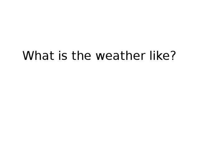 What is the weather like?   