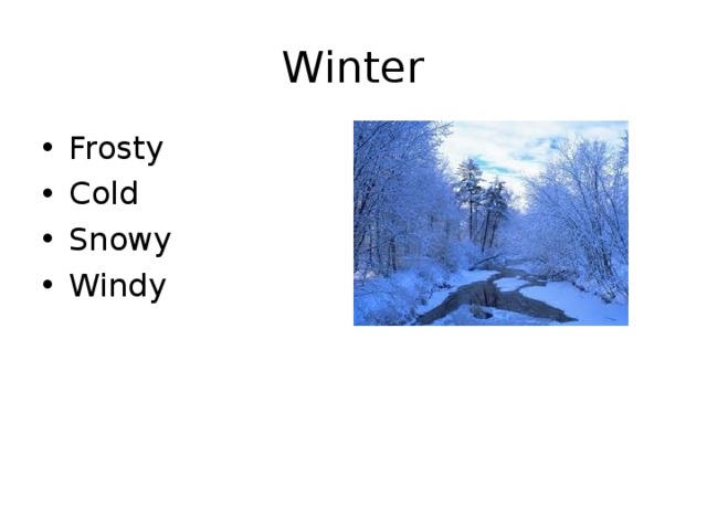 Winter Frosty Cold Snowy Windy 
