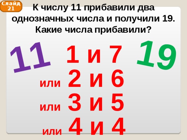 К 3 2 прибавить 7 1 словами. Состав однозначных чисел. К 7 прибавить 2. Число и цифра 19 образование. 12 До однозначного числа.