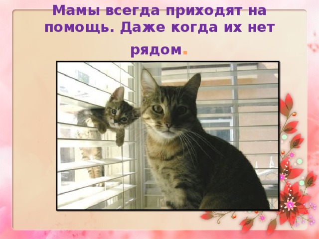 Мамы всегда приходят на помощь. Даже когда их нет рядом .