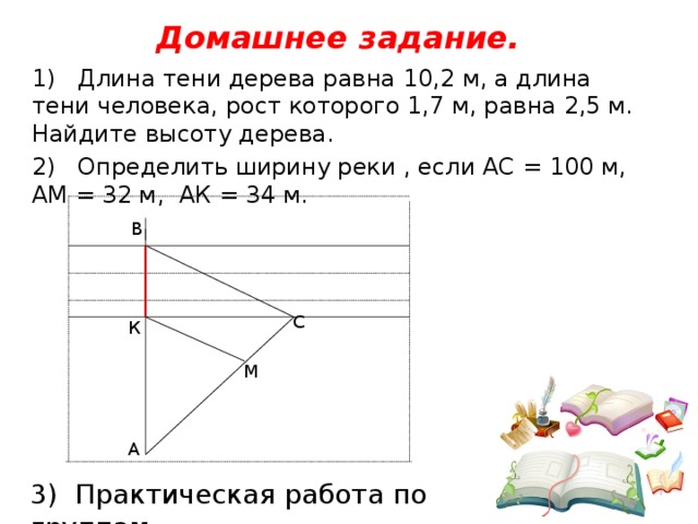 Длина тени дерева