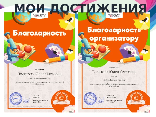 Мои достижения 