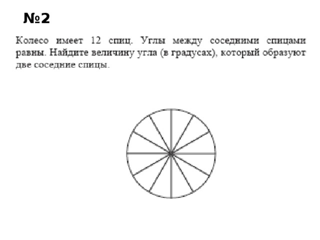 На рисунке показано колесо 7 спиц
