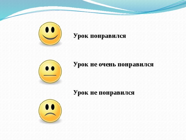 Урок понравился   Урок не очень понравился   Урок не понравился 