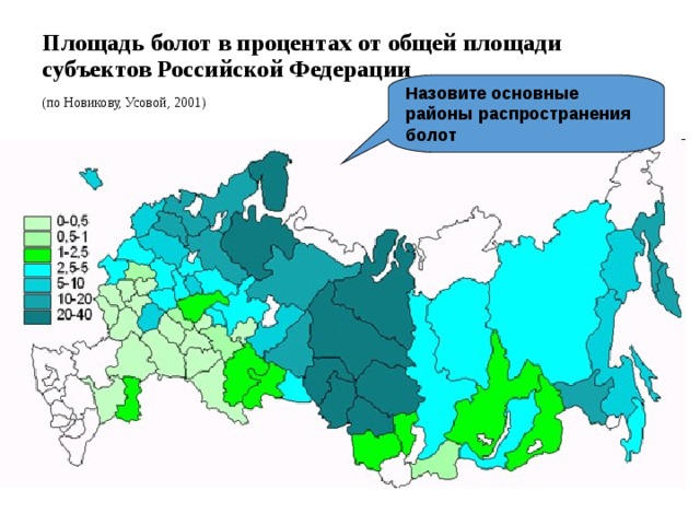 Диаграмма показывает долю субъектов российской федерации в общей площади территории региона кмв