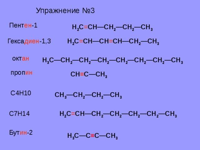  С2Н2 С3Н4 С4Н6 С5Н18 С6Н10 С7Н12 С8Н14 С9Н16 С10Н18  Этин ( ацетилен ) Пропин Бутин Пентин Гексин Гептин Октин Нонин Десин  Мы записали гомологические ряды, т.е.ряды, состоящие из гомологов.  ? Что такое гомологи?  