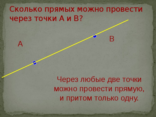 Сколько можно провести прямых через две точки