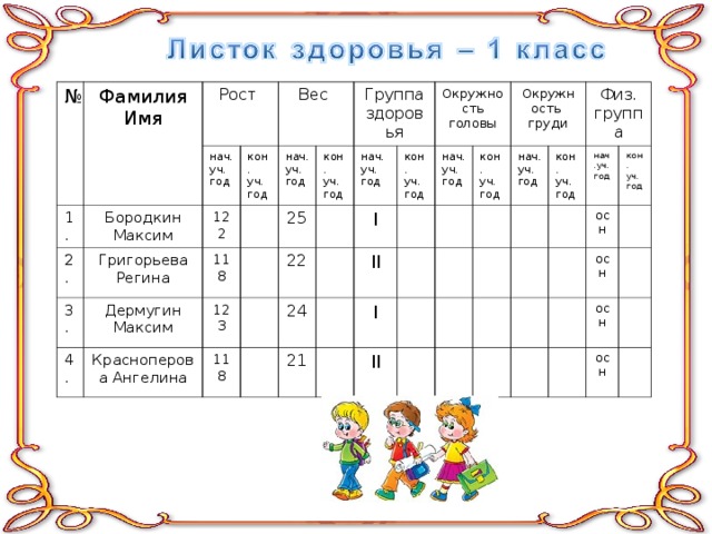 План воспитательной работы с учащимися 1 класса