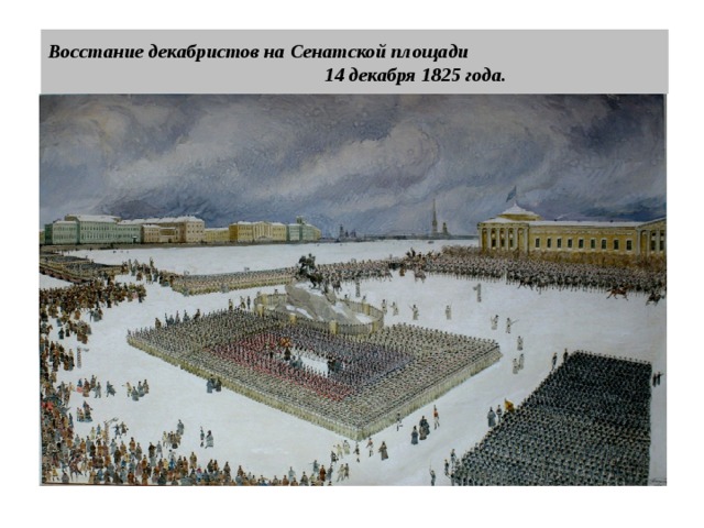Восстание декабристов на Сенатской площади 14 декабря 1825 года.  