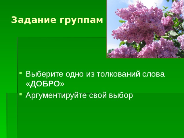 Куст сирени аргумент