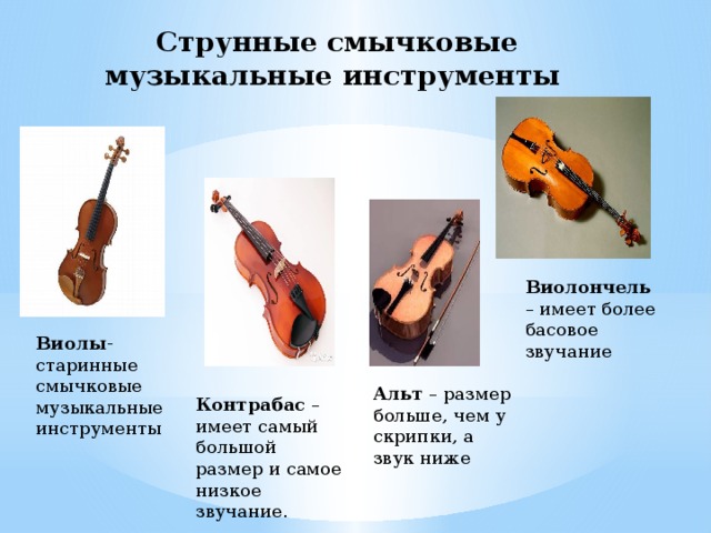 Струнно смычковые музыкальные инструменты названия и фото