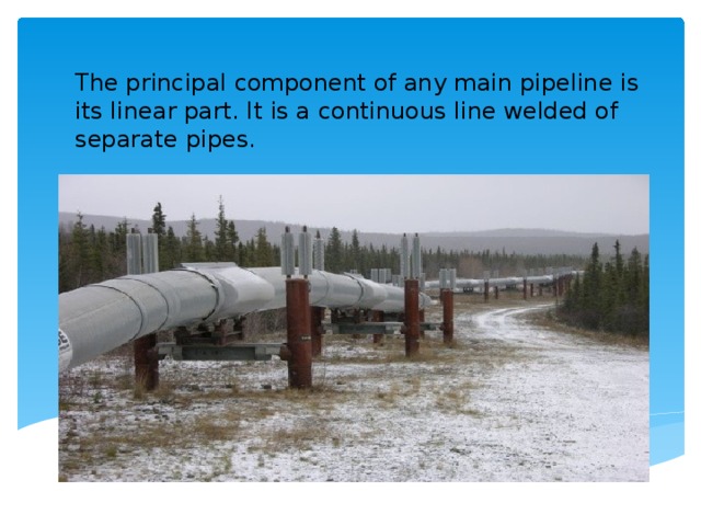 The principal component of any main pipeline is its linear part. It is a continuous line welded of separate pipes.