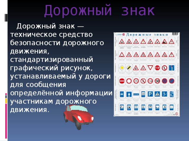 История дорожных знаков презентация