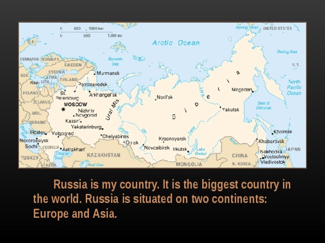 The russian federation is situated in