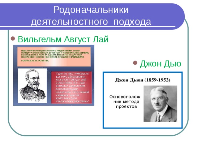 Основоположники деятельностного подхода. Основателем деятельностного подхода.