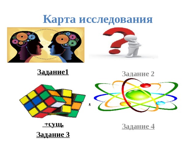 Карта исследования Выпишите имена прилагательные  Задание 2 Подбери прилагательные к Существительным Задание 4 Восстановите пропуски Задание1  Выпишите словосочетания прил.   +сущ. Задание 3 
