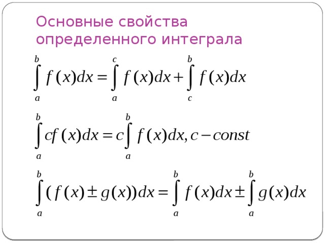 Основные свойства определенного интеграла 