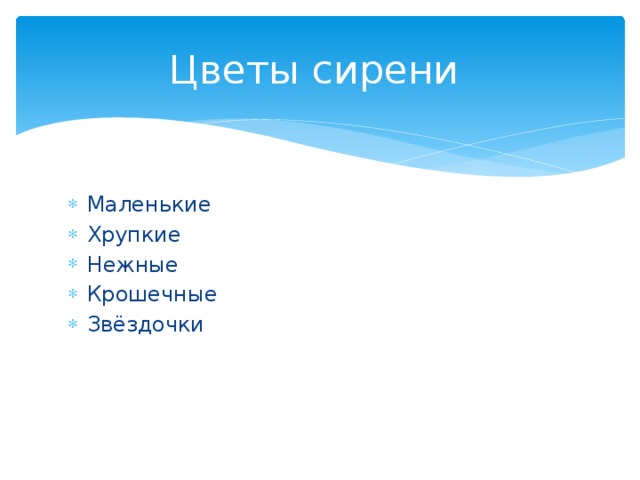 Цветы сирени Маленькие Хрупкие Нежные Крошечные Звёздочки 